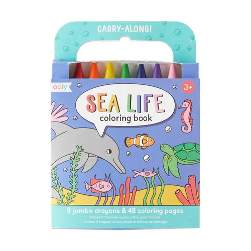 Ooly Carry Along Crayon & Coloring Book Kit-Sea Life - Flying Ryno