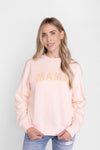 LE LA LO Mama Chenille Sweatshirt - Light Pink - Flying Ryno