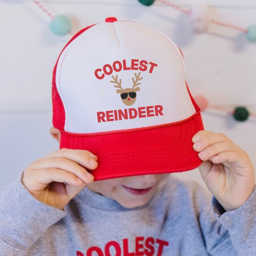 Sweet Wink Coolest Reindeer Christmas Trucker Hat - Flying Ryno