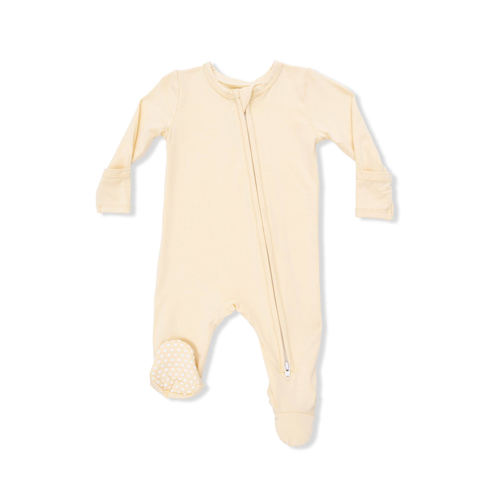 Angel Dear 2 Way Zipper Footie, Solid Italian Straw