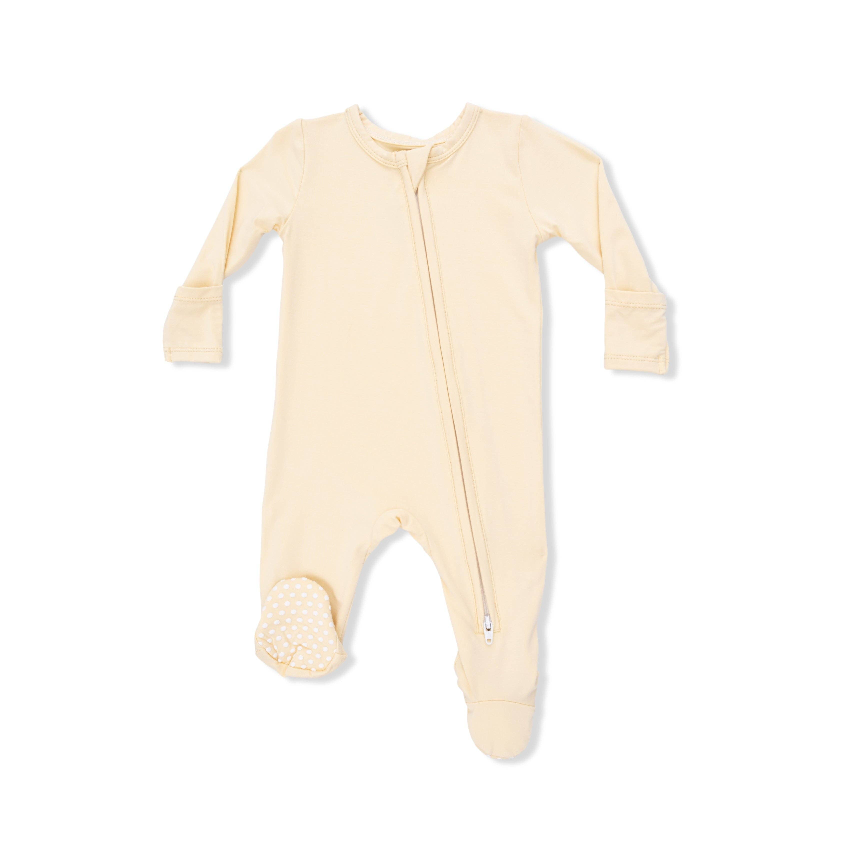 Angel Dear 2 Way Zipper Footie, Solid Italian Straw