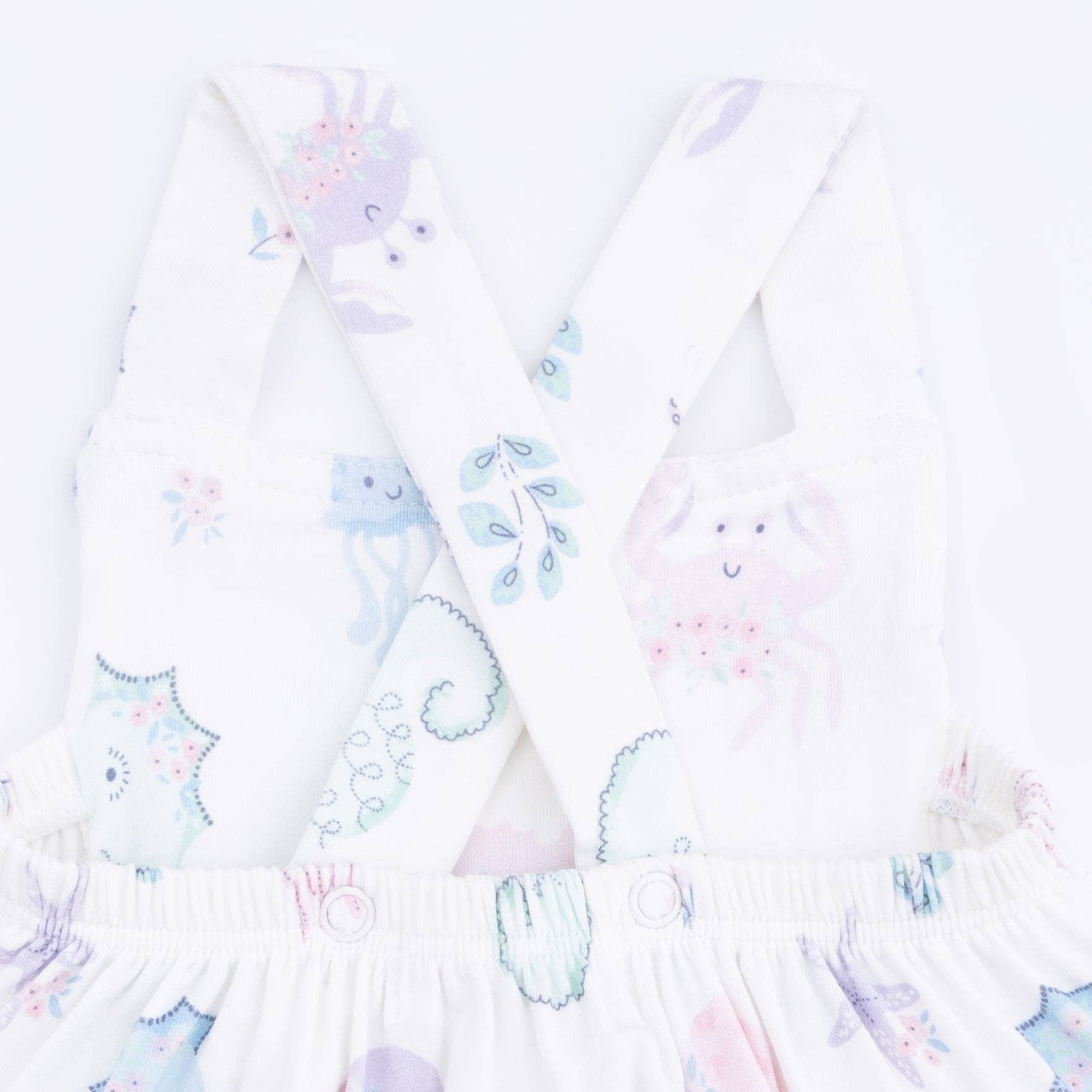 Angel Dear Ruffle Sunsuit, Floral Sea Creatures