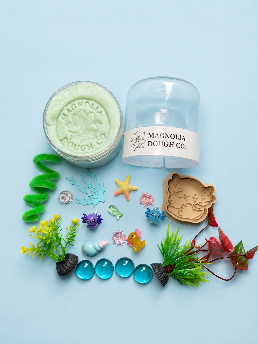 Magnolia Dough Co. Kids Sensory Play Dough Jar, Axolotl
