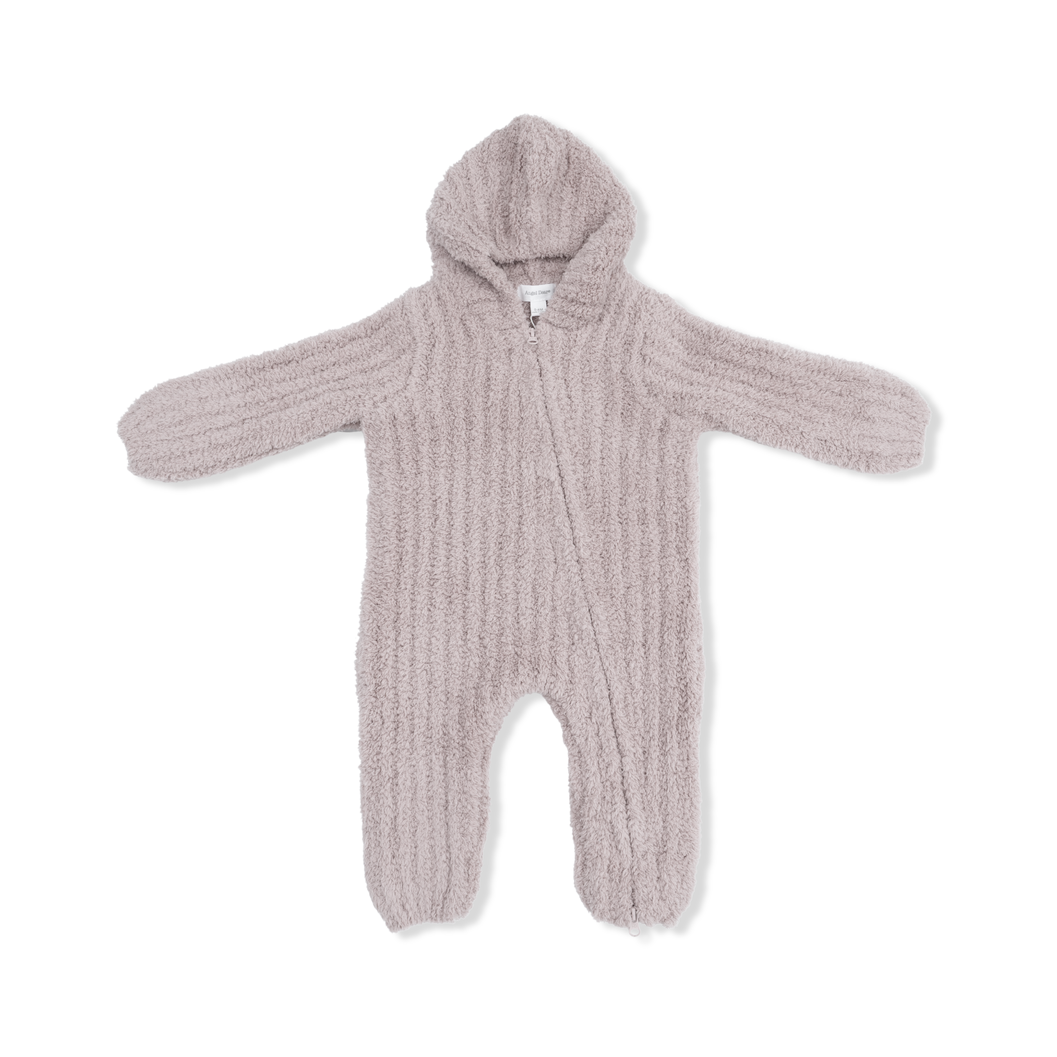 Angel Dear Stone Hooded Romper with Striped Texture, Chenille