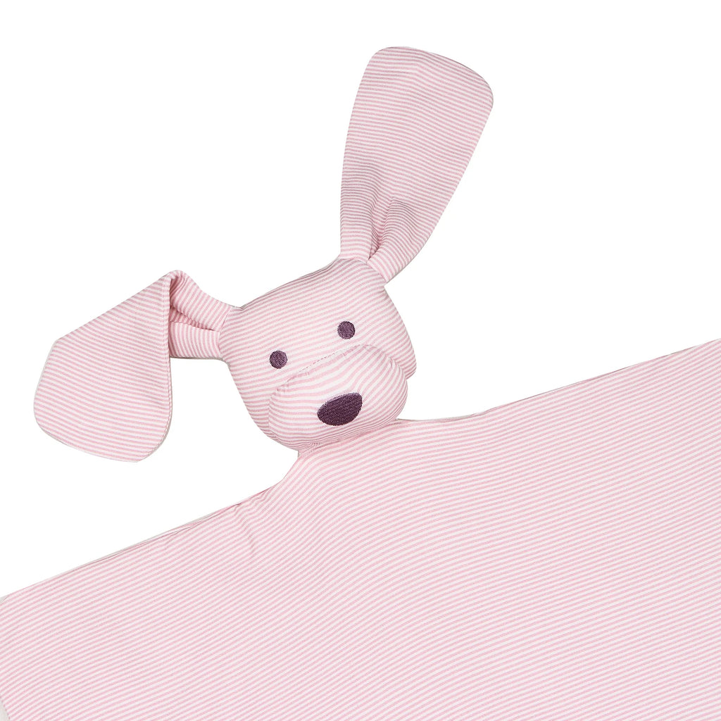 The Uptown Baby Dog Lovey Blanket, Pink Mini-Stripe