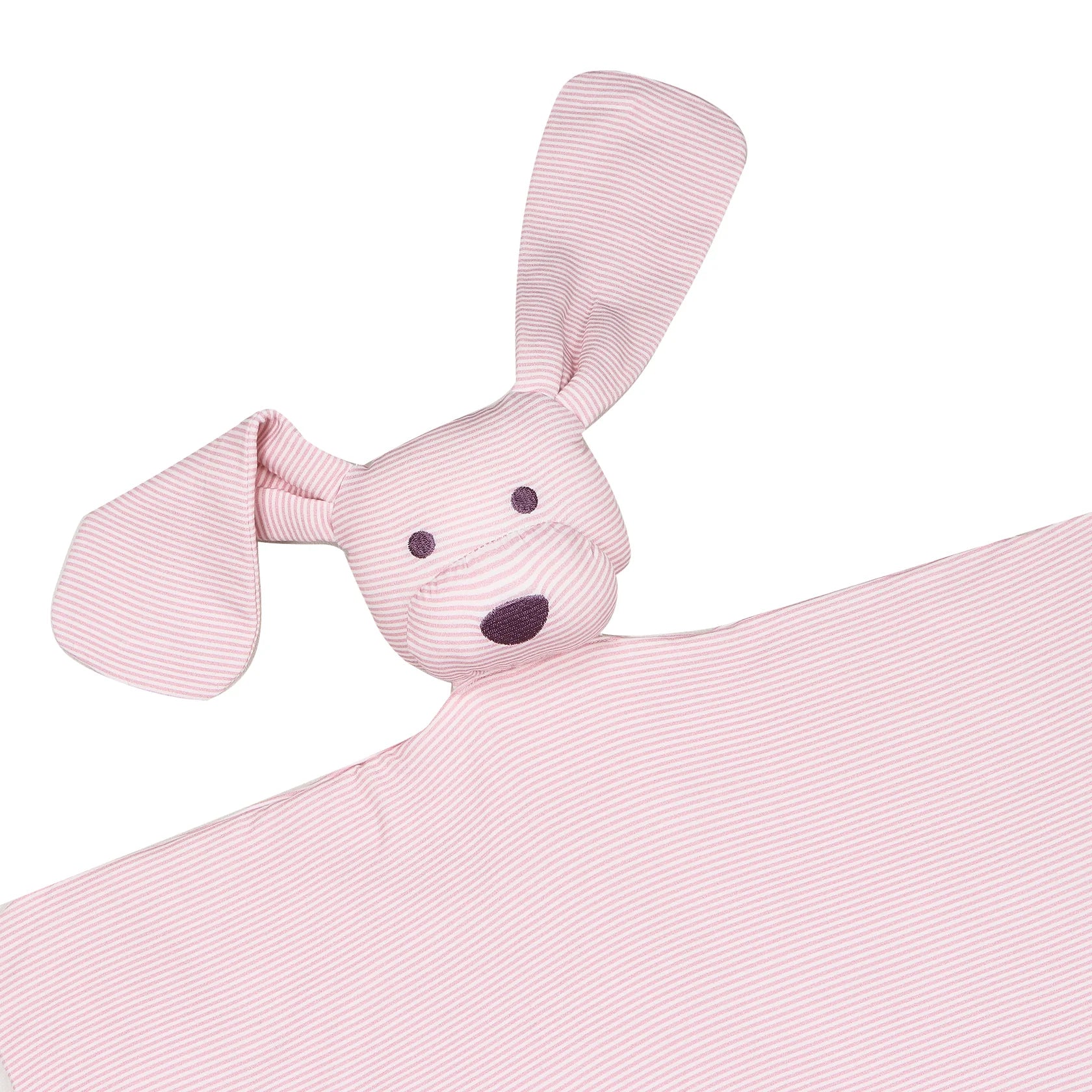 The Uptown Baby Dog Lovey Blanket, Pink Mini-Stripe
