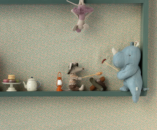 Maileg Safari friends, Rhino, Small - Blue/Sand