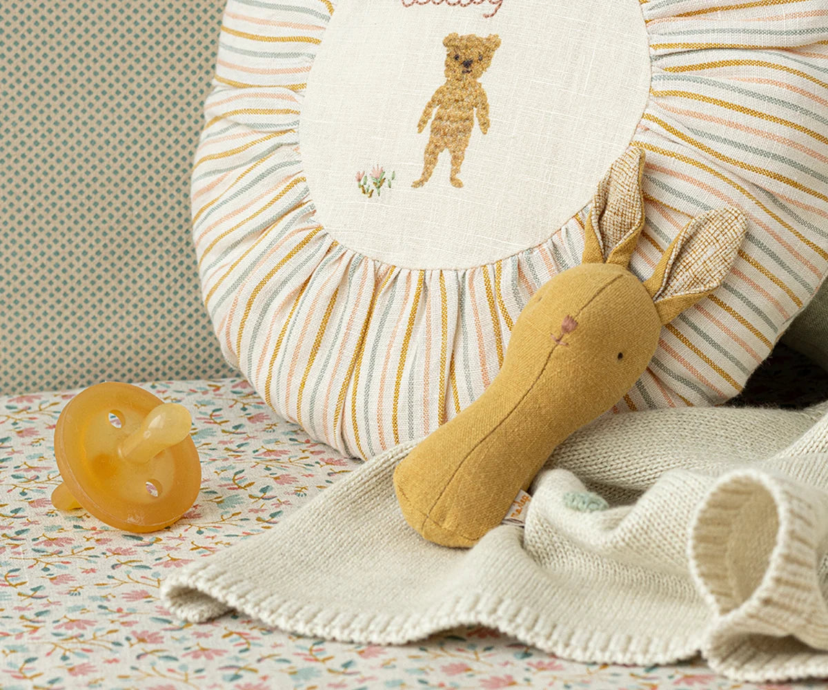 Maileg Lullaby Friends, Bunny Rattle, Dusty Yellow