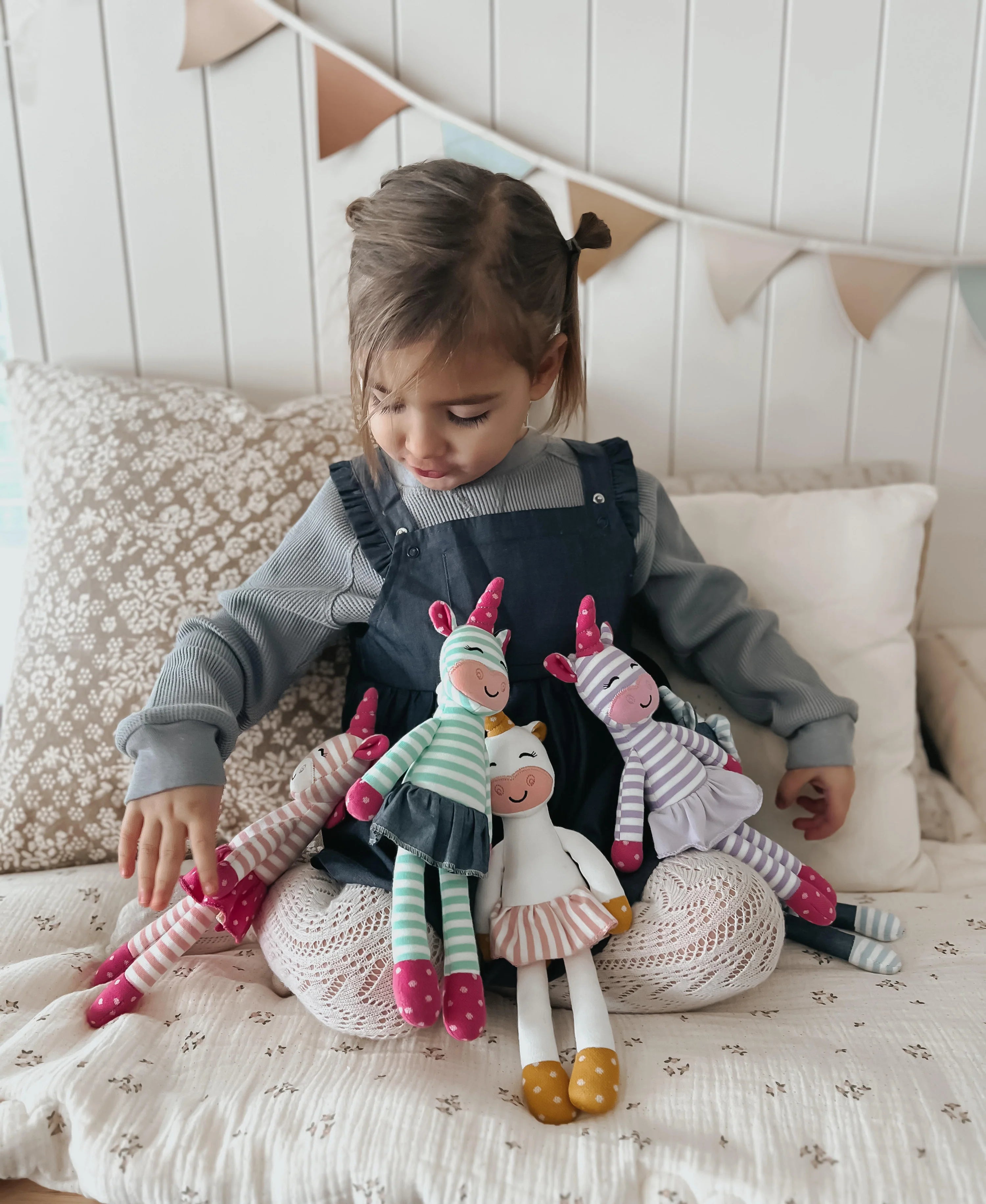 Apple Park Tiny Dancing Unicorn, Mint Stripe