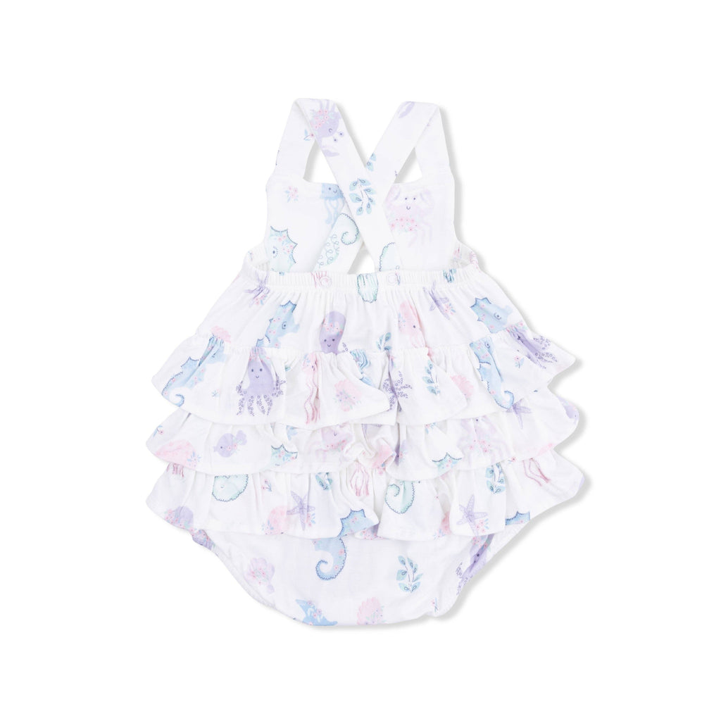 Angel Dear Ruffle Sunsuit, Floral Sea Creatures