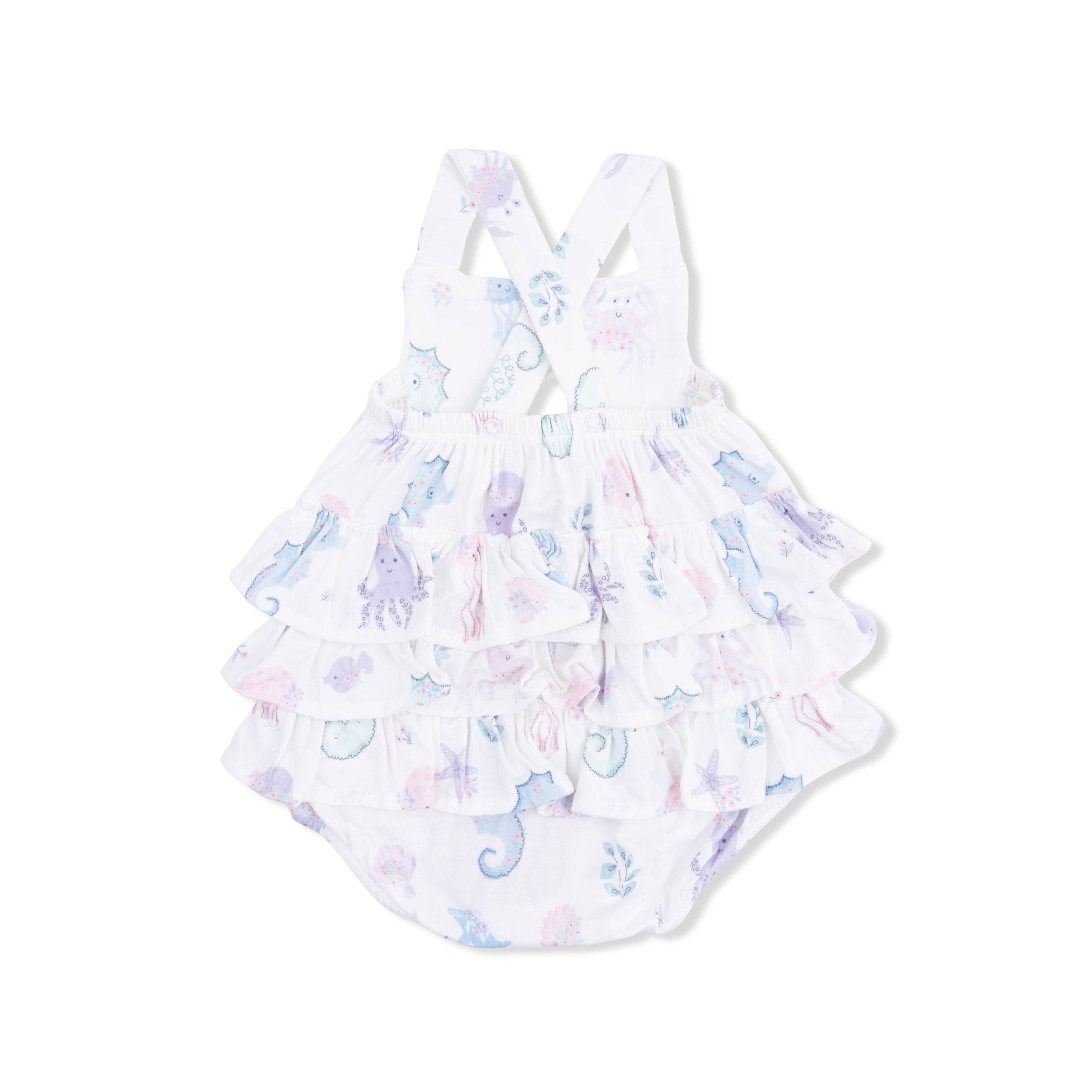 Angel Dear Ruffle Sunsuit, Floral Sea Creatures