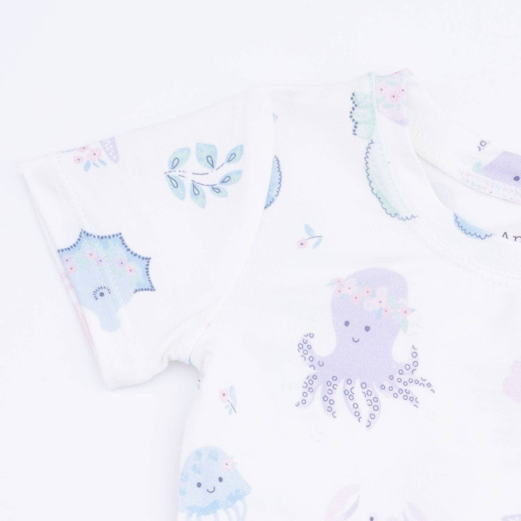 Angel Dear Loungewear Short Set, Floral Sea Creatures