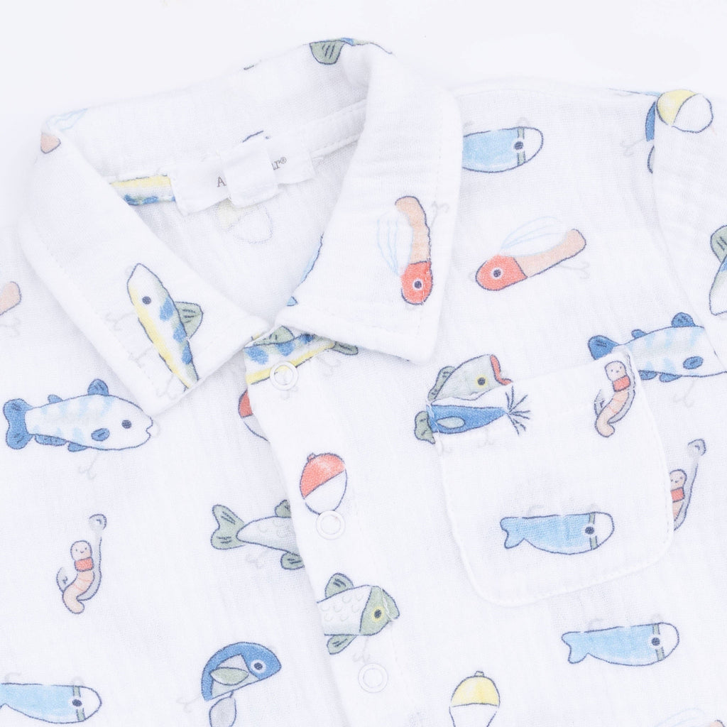 Angel Dear Polo Button Up with Casual Short, Fishing Lures