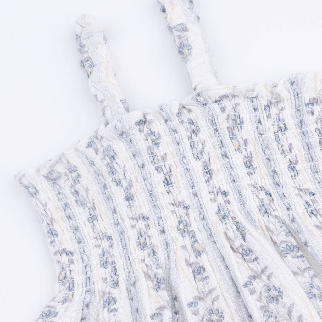 Angel Dear Smocked Romper, Kimberly Floral Stripe