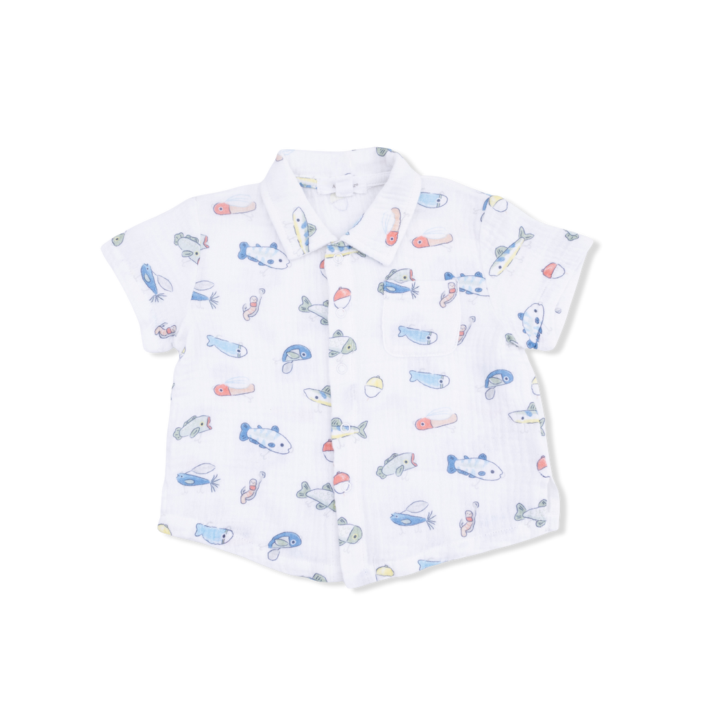 Angel Dear Polo Button Up with Casual Short, Fishing Lures
