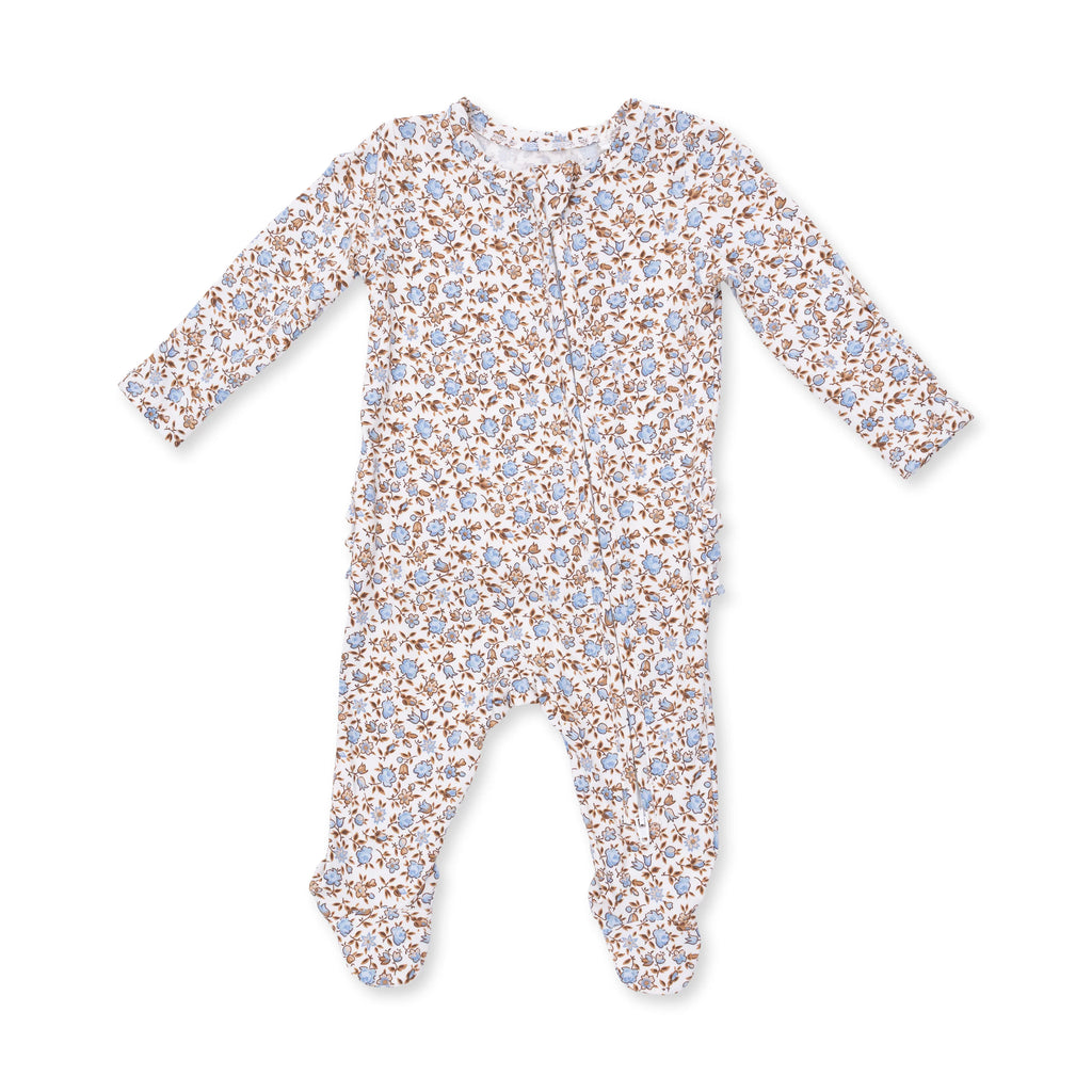 Angel Dear 2 Way Ruffle Back Zipper Footie, Hazel Floral