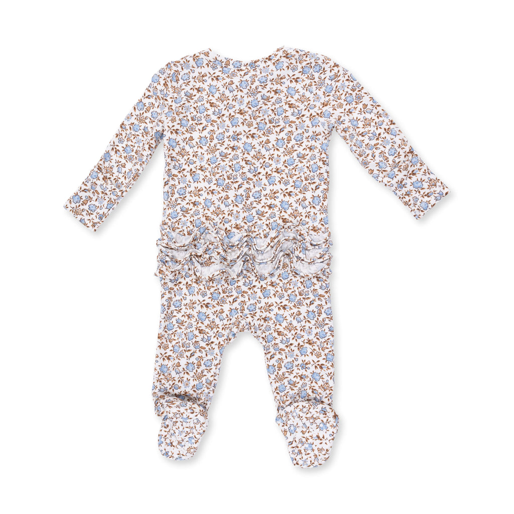 Angel Dear 2 Way Ruffle Back Zipper Footie, Hazel Floral