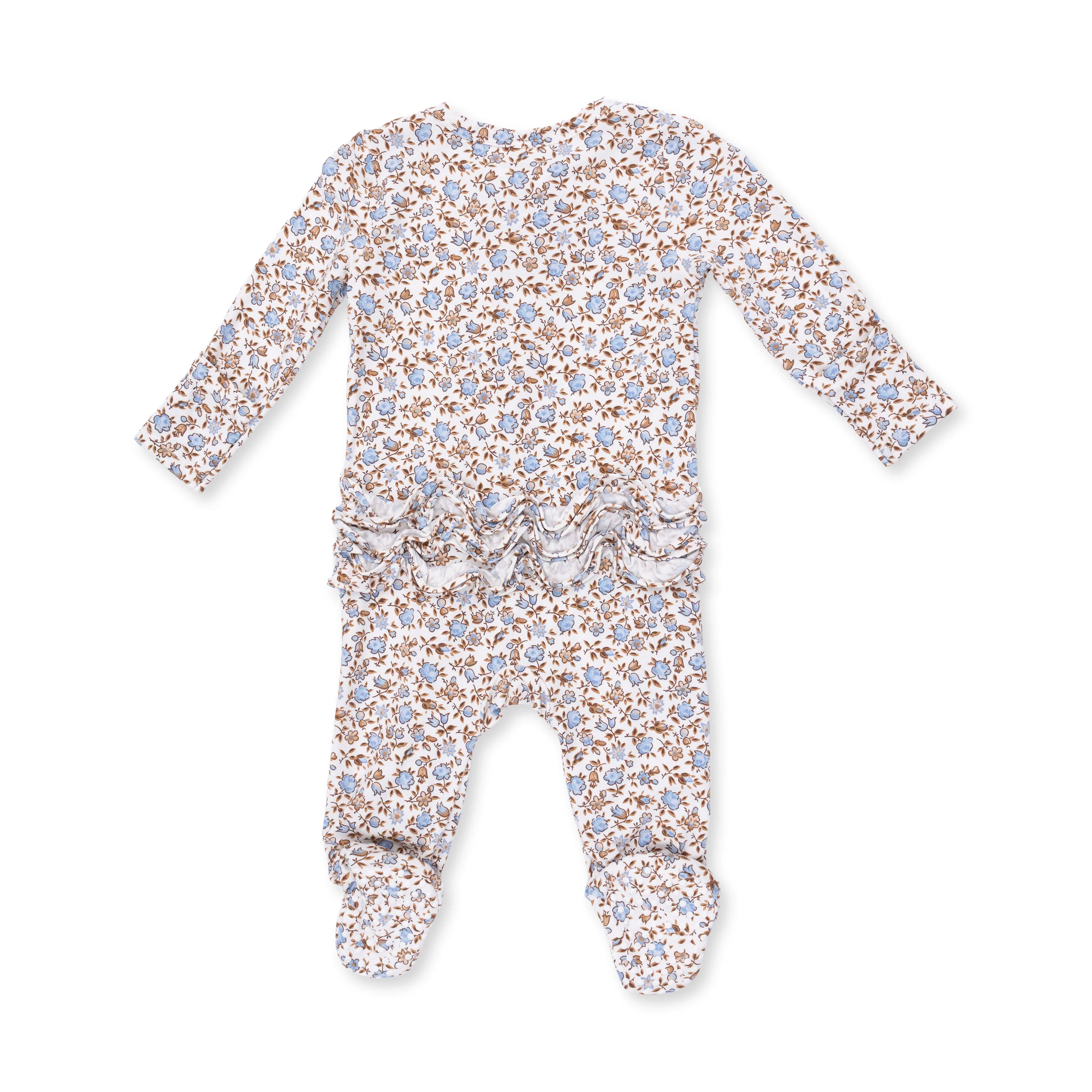 Angel Dear 2 Way Ruffle Back Zipper Footie, Hazel Floral