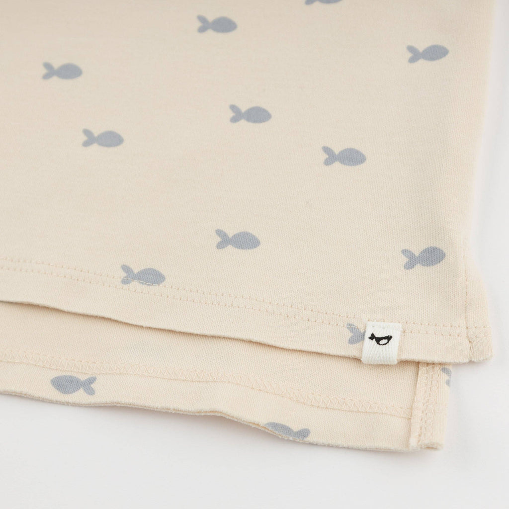oh baby! Mini Fish Raw Edge T-Shirt and Short Set, Natural