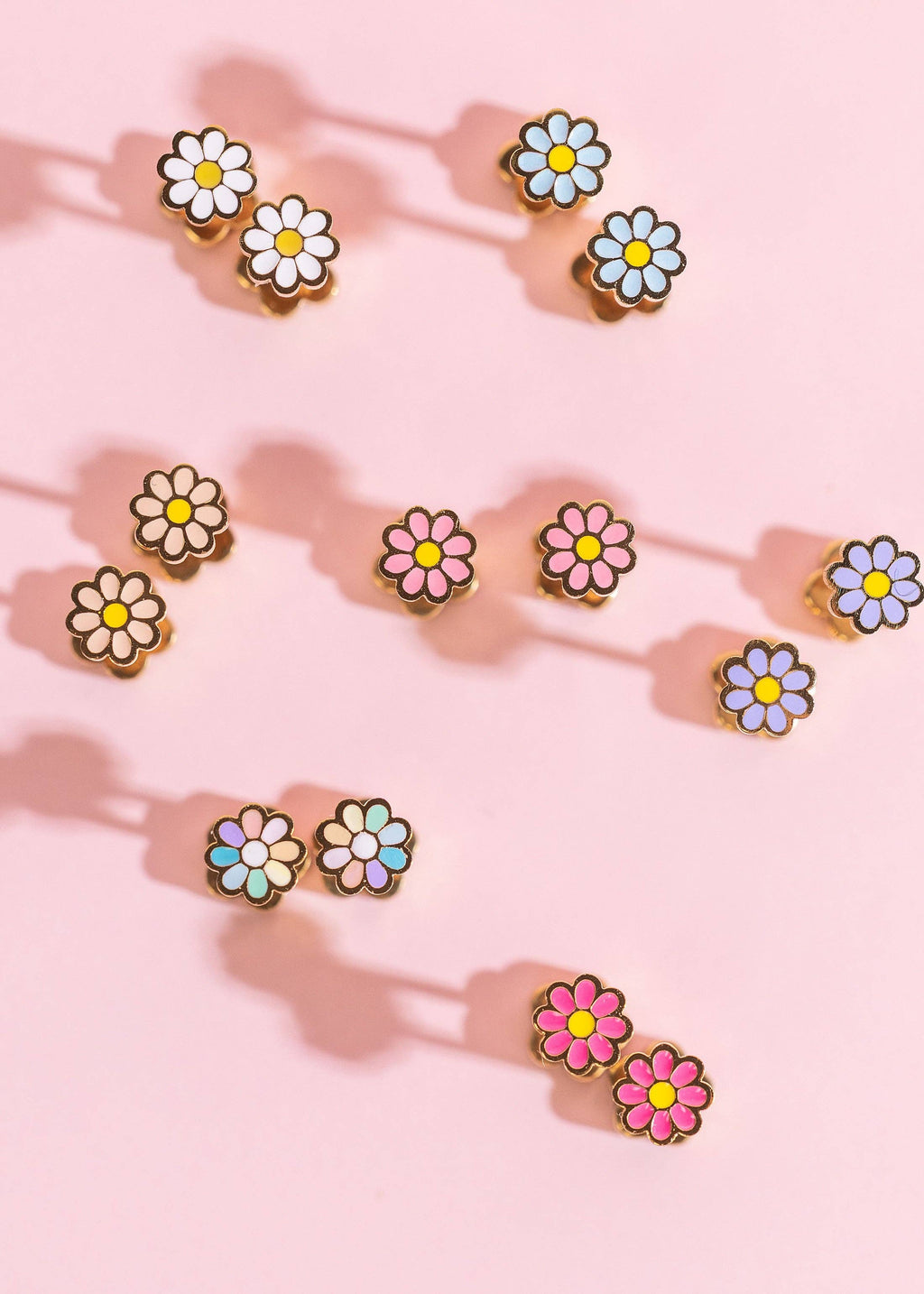 Pierced Co Tiny White Daisy Earrings