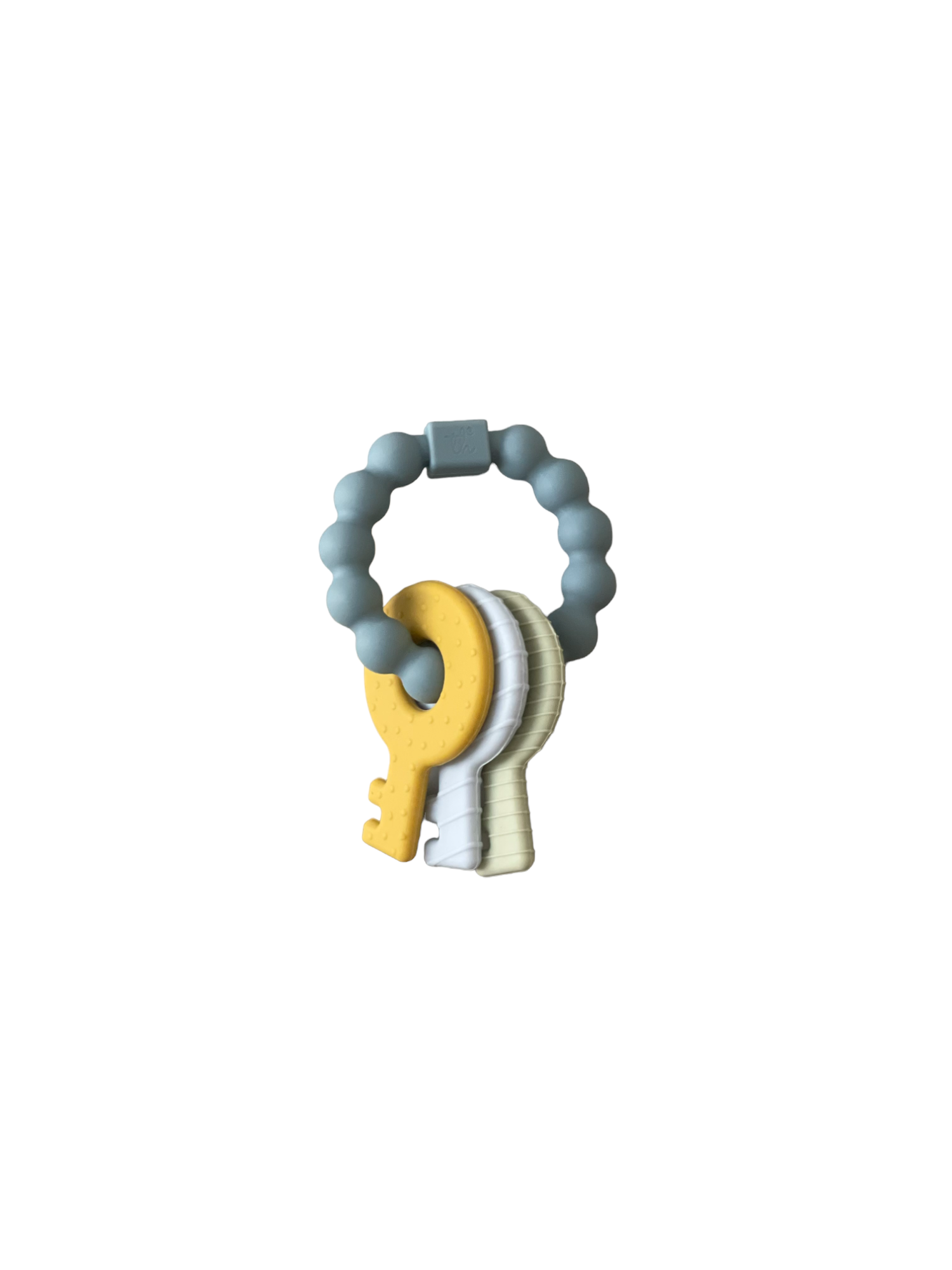 Three Hearts Key Rattle Teether, Slate