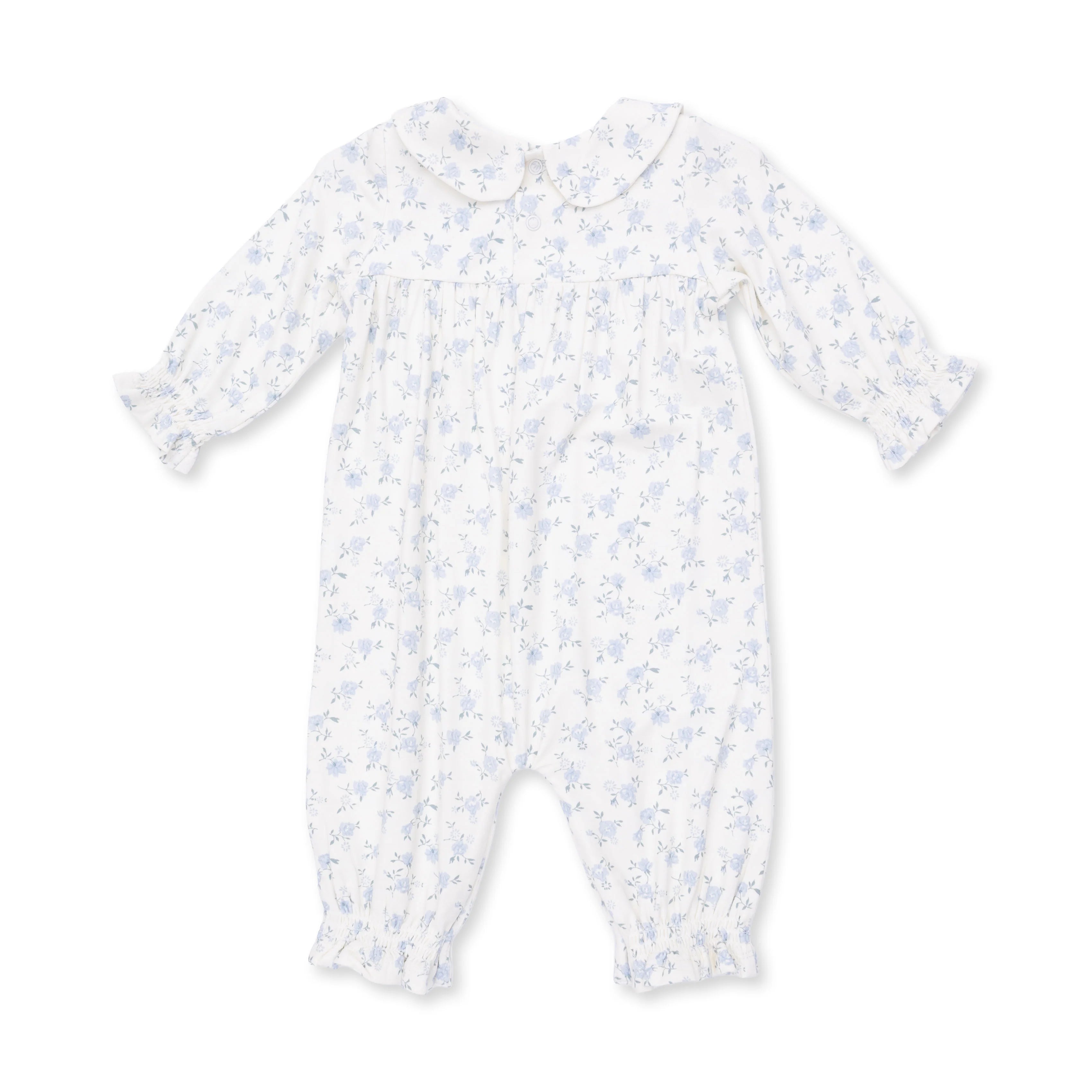 Angel Dear Smocked Long Sleeve Romper, Rose Briar