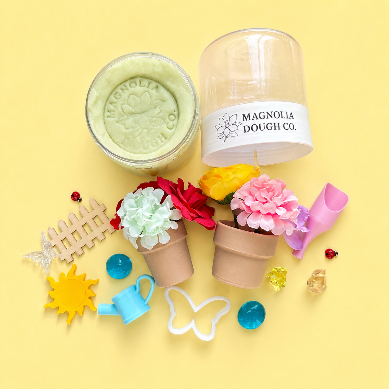Magnolia Dough Co. Kids Sensory Play Dough Jar, Flower Garden
