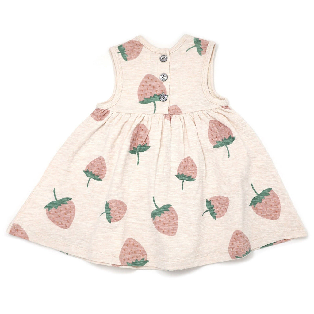 oh baby! Strawberry Print Slub Tank Dress, Sand Heather