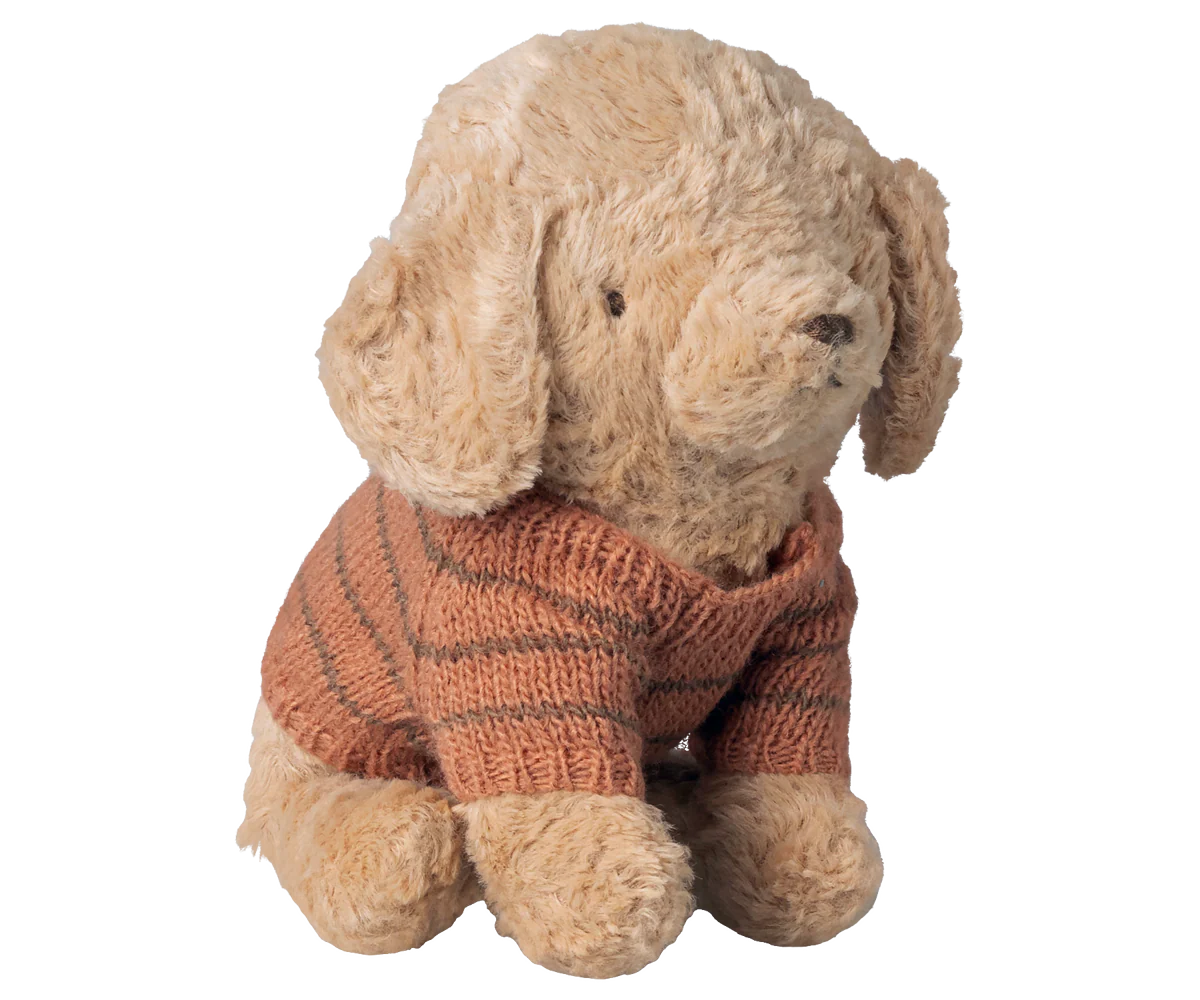 Maileg Puppy Supply, Small, Knitted Sweater, Coral