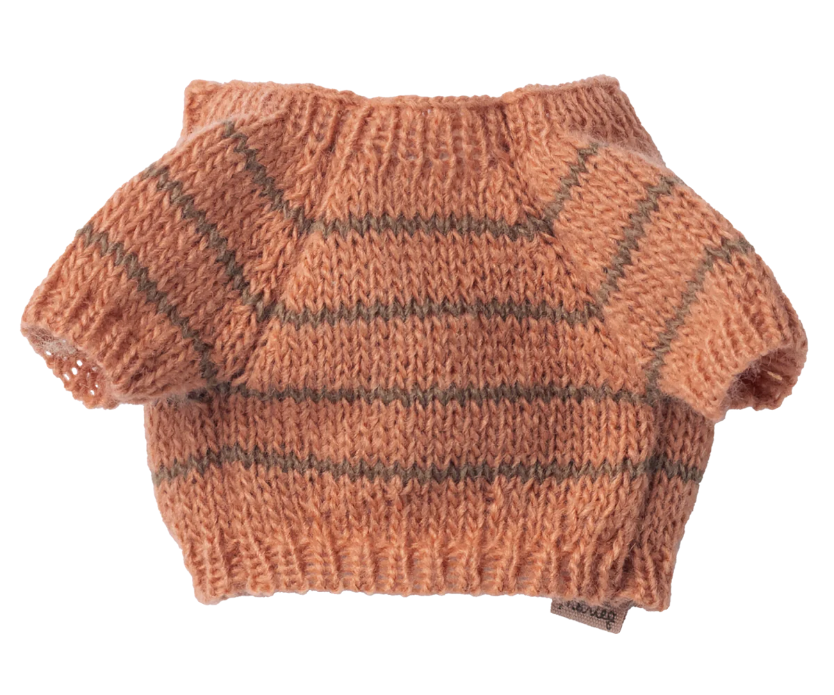Maileg Puppy Supply, Small, Knitted Sweater, Coral