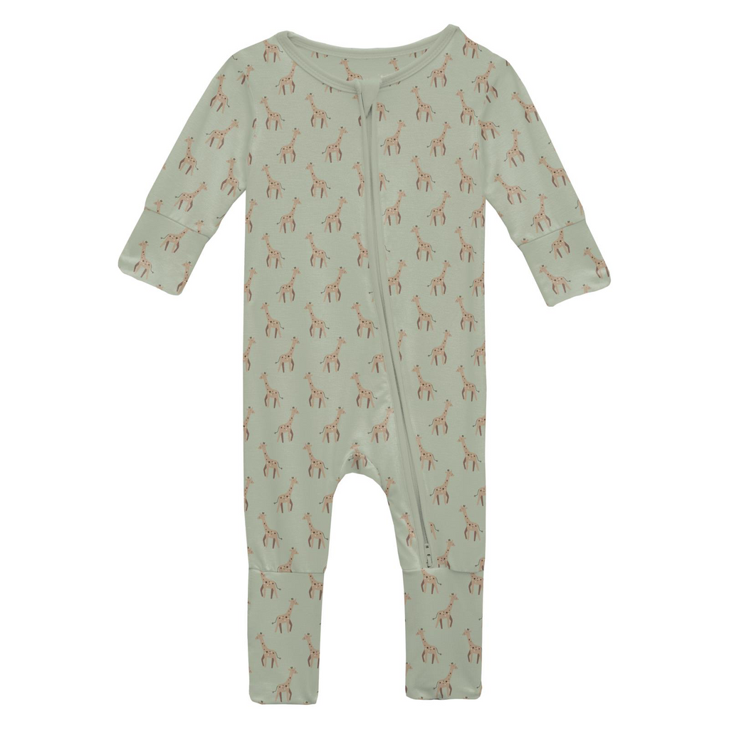 Kickee Pants Print Convertible Coverall, Aloe Giraffe