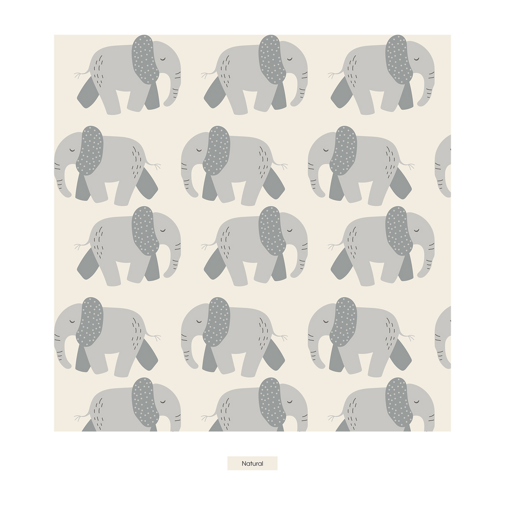 Kickee Pants Print Footie with 2 Way Zipper, Natural Elephants