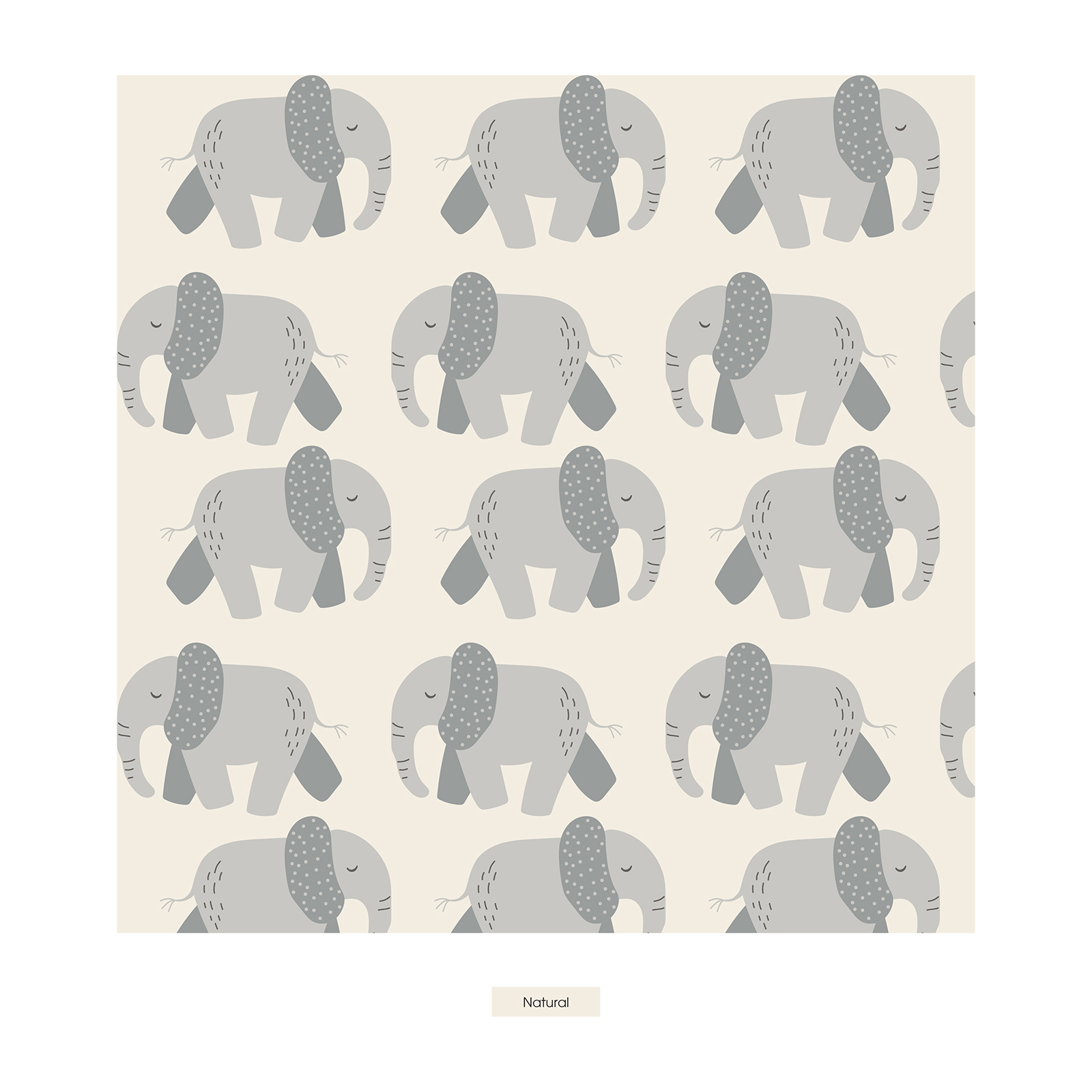 Kickee Pants Print Footie with 2 Way Zipper, Natural Elephants