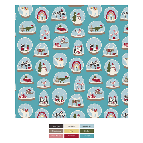 Kickee Pants Print Footie with 2 Way Zipper, Glacier Snow Globes