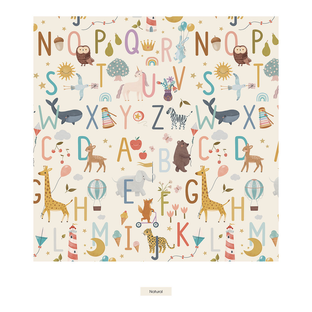 Kickee Pants Print Footie with 2 Way Zipper, Animal Alphabet