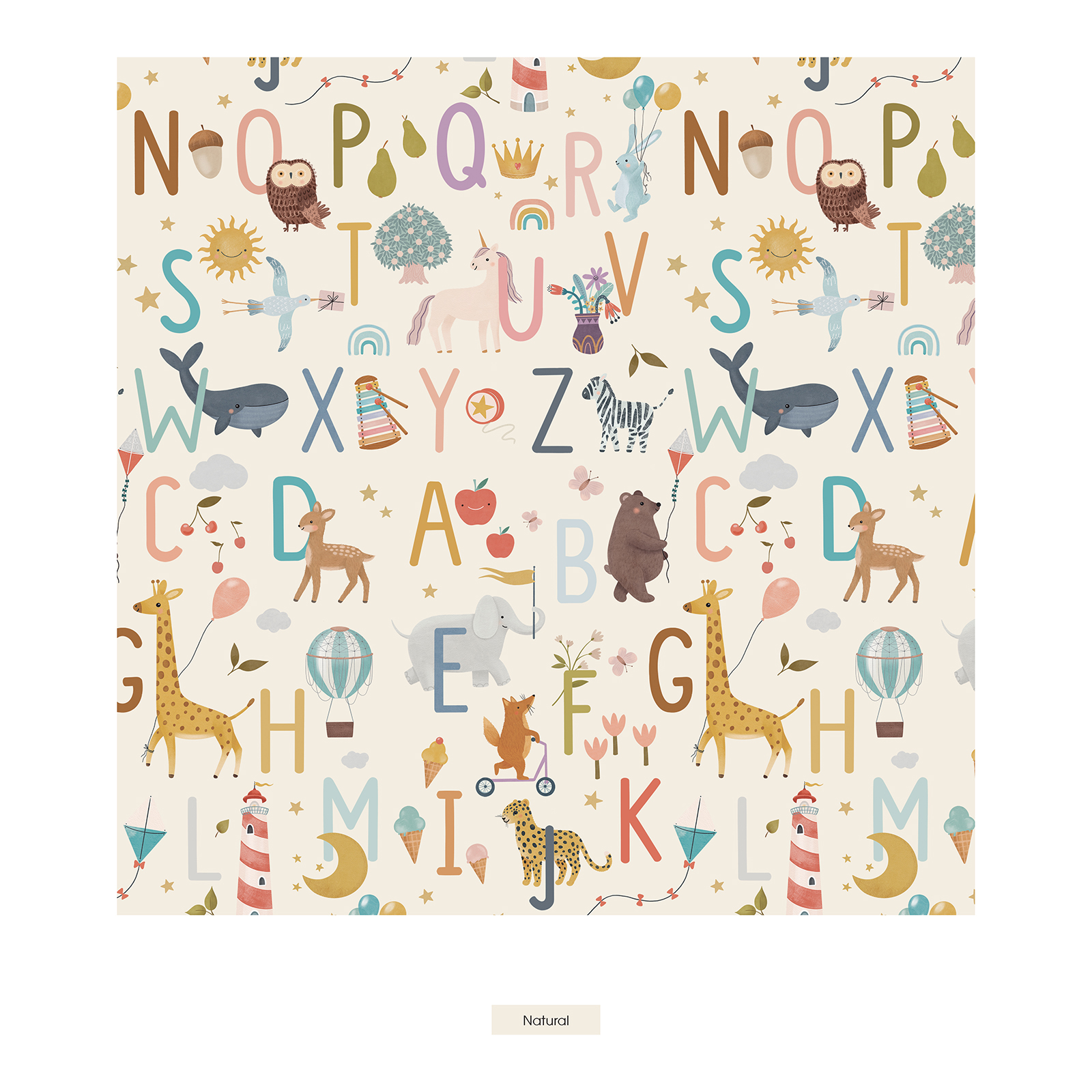 Kickee Pants Print Footie with 2 Way Zipper, Animal Alphabet