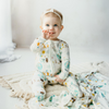 Kickee Pants Print Footie with 2 Way Zipper, Natural Animal Parade