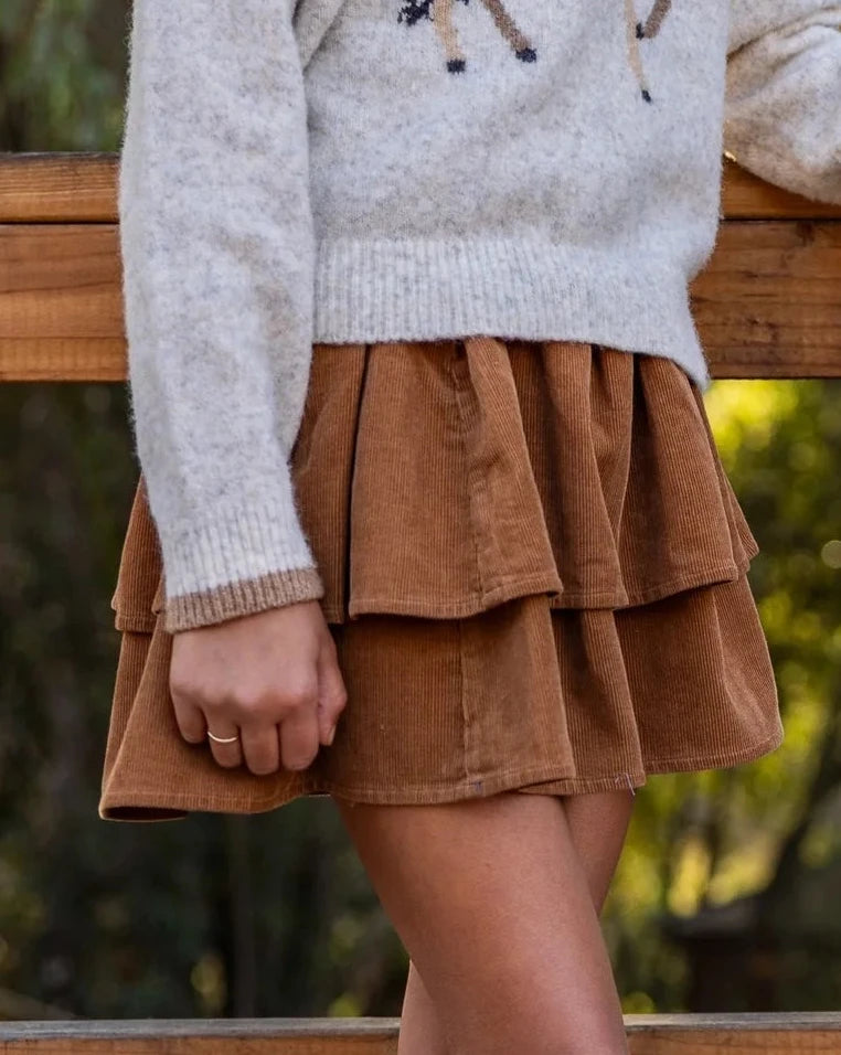Feather 4 Arrow Alex Skirt, Saddle Corduroy