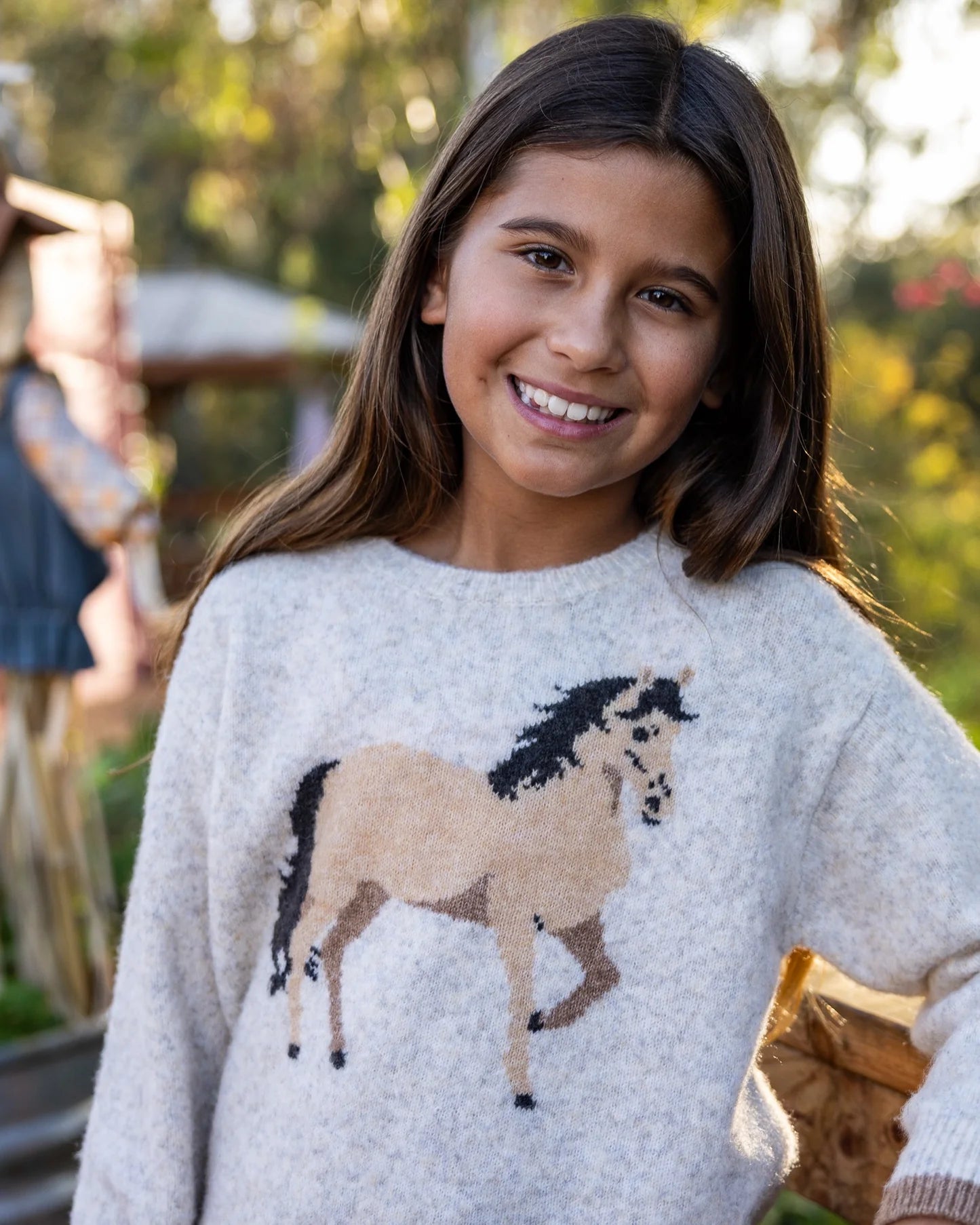 Feather 4 Arrow Camille Horse Sweater, Oatmeal
