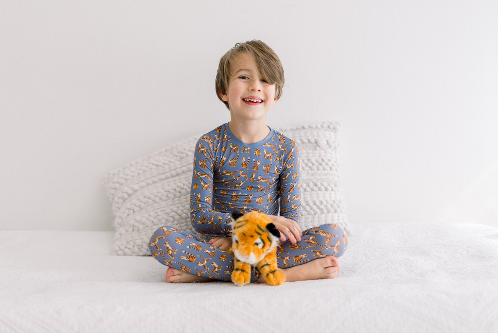 Kickee Pants Print Long Sleeve Pajama Set, Moonlight Tiger