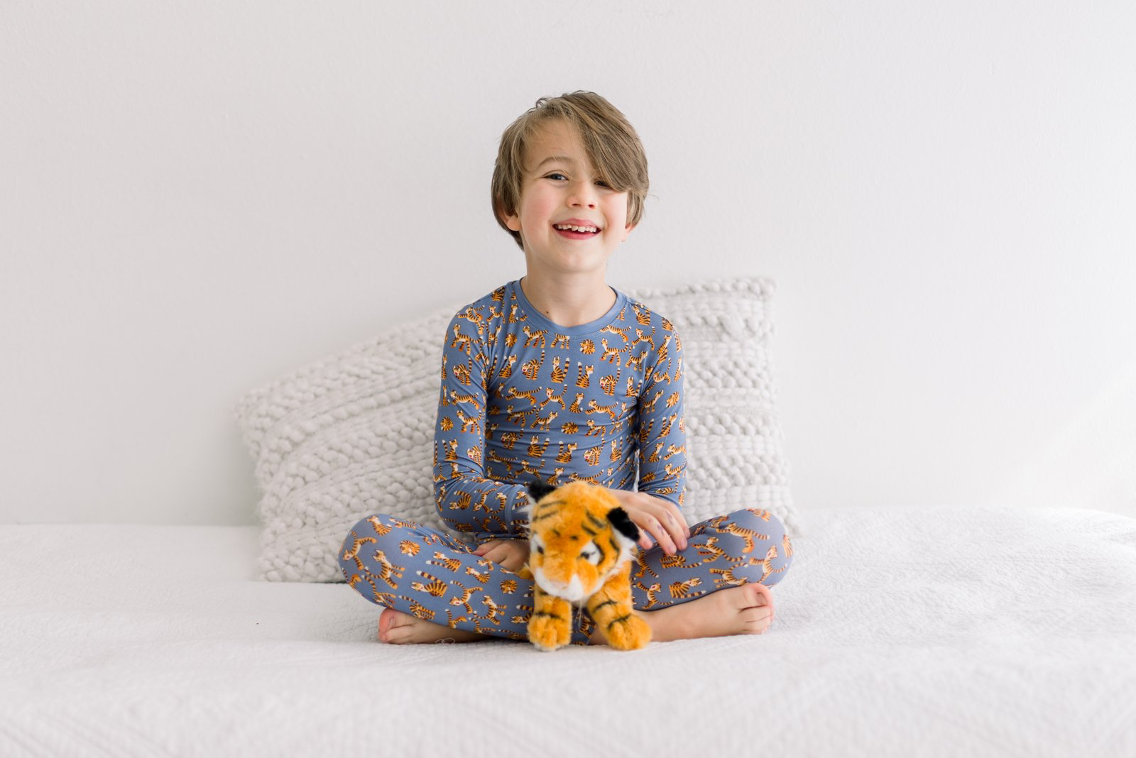 Kickee Pants Print Long Sleeve Pajama Set, Moonlight Tiger