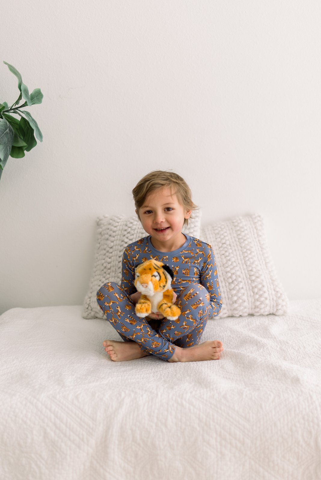 Kickee Pants Print Long Sleeve Pajama Set, Moonlight Tiger