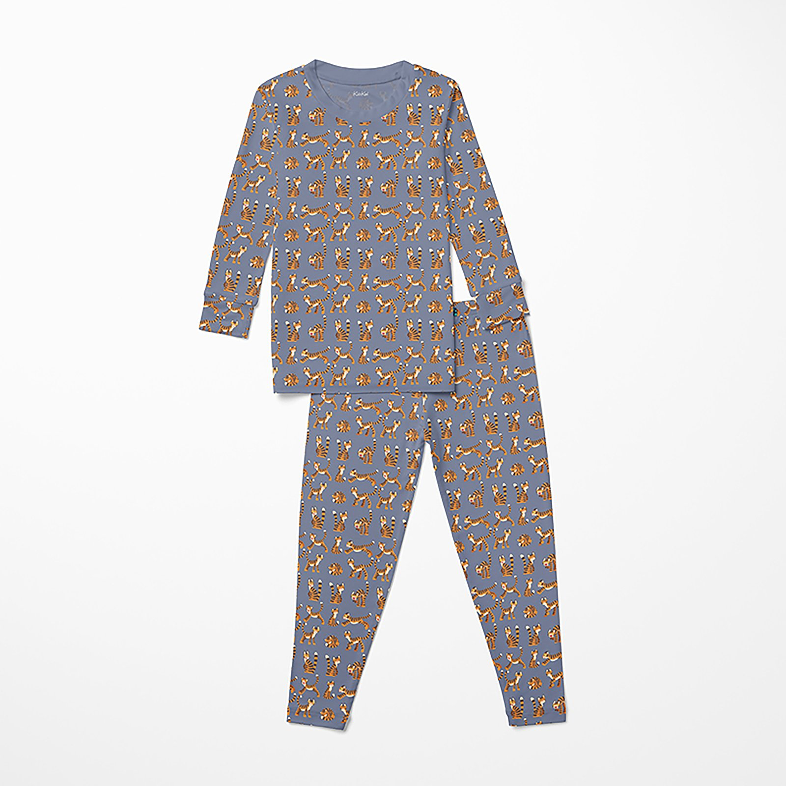 Kickee Pants Print Long Sleeve Pajama Set, Moonlight Tiger