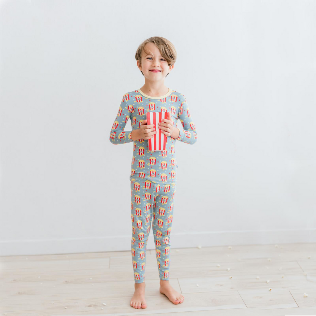 Kickee Pants Print Long Sleeve Pajama Set, Stormy Sea Movie Night