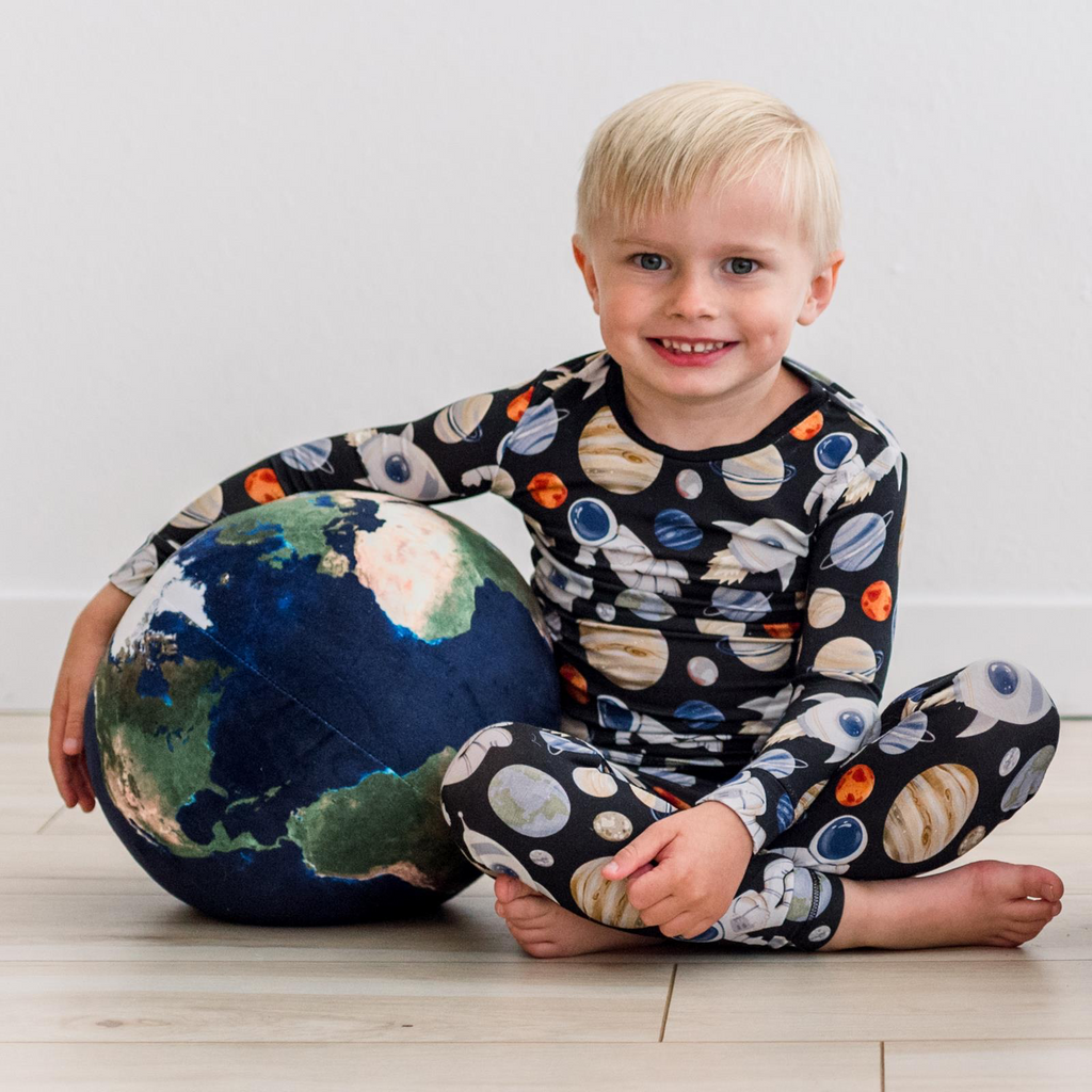 Kickee Pants Print Long Sleeve Pajama Set, Midnight Space Dream