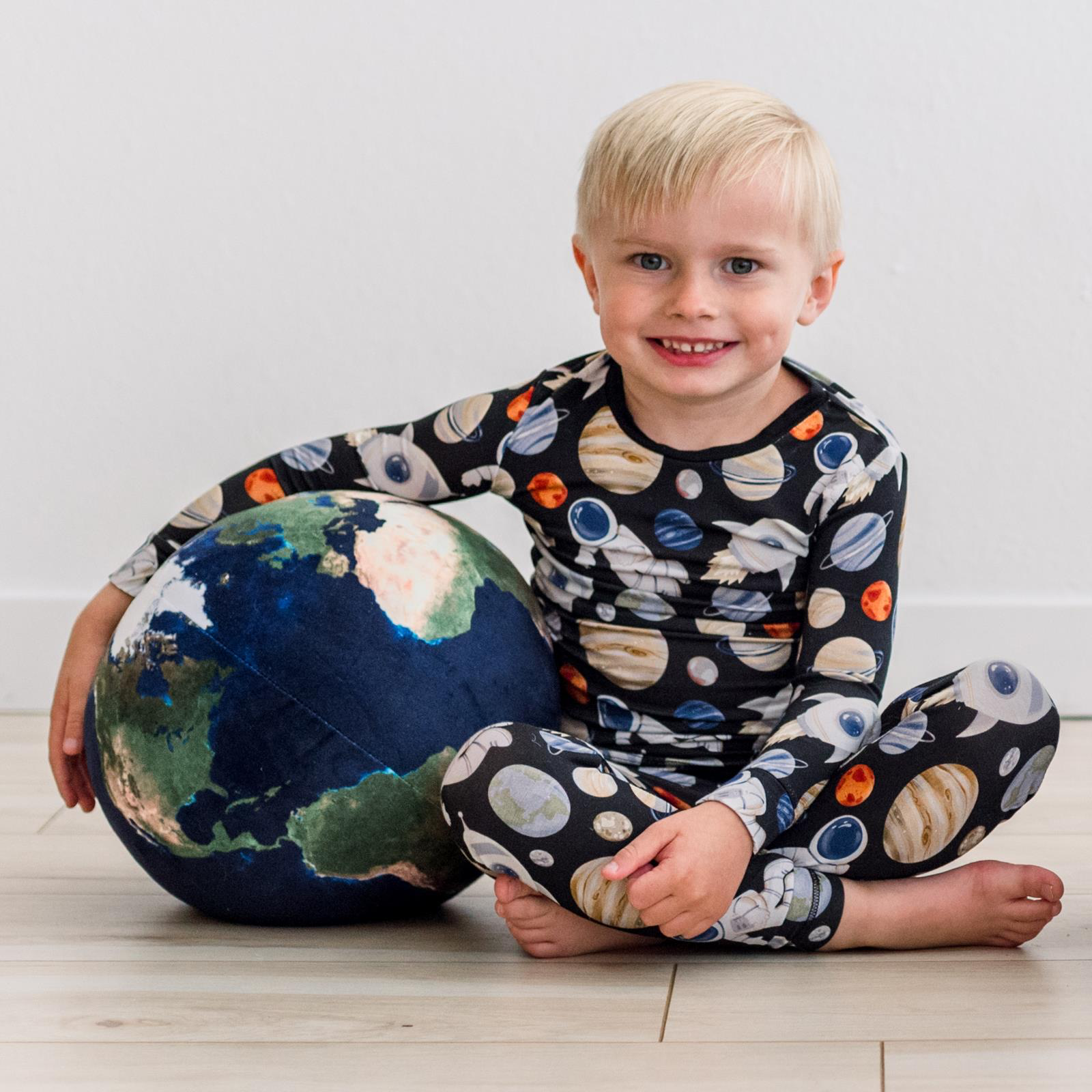Kickee Pants Print Long Sleeve Pajama Set, Midnight Space Dream