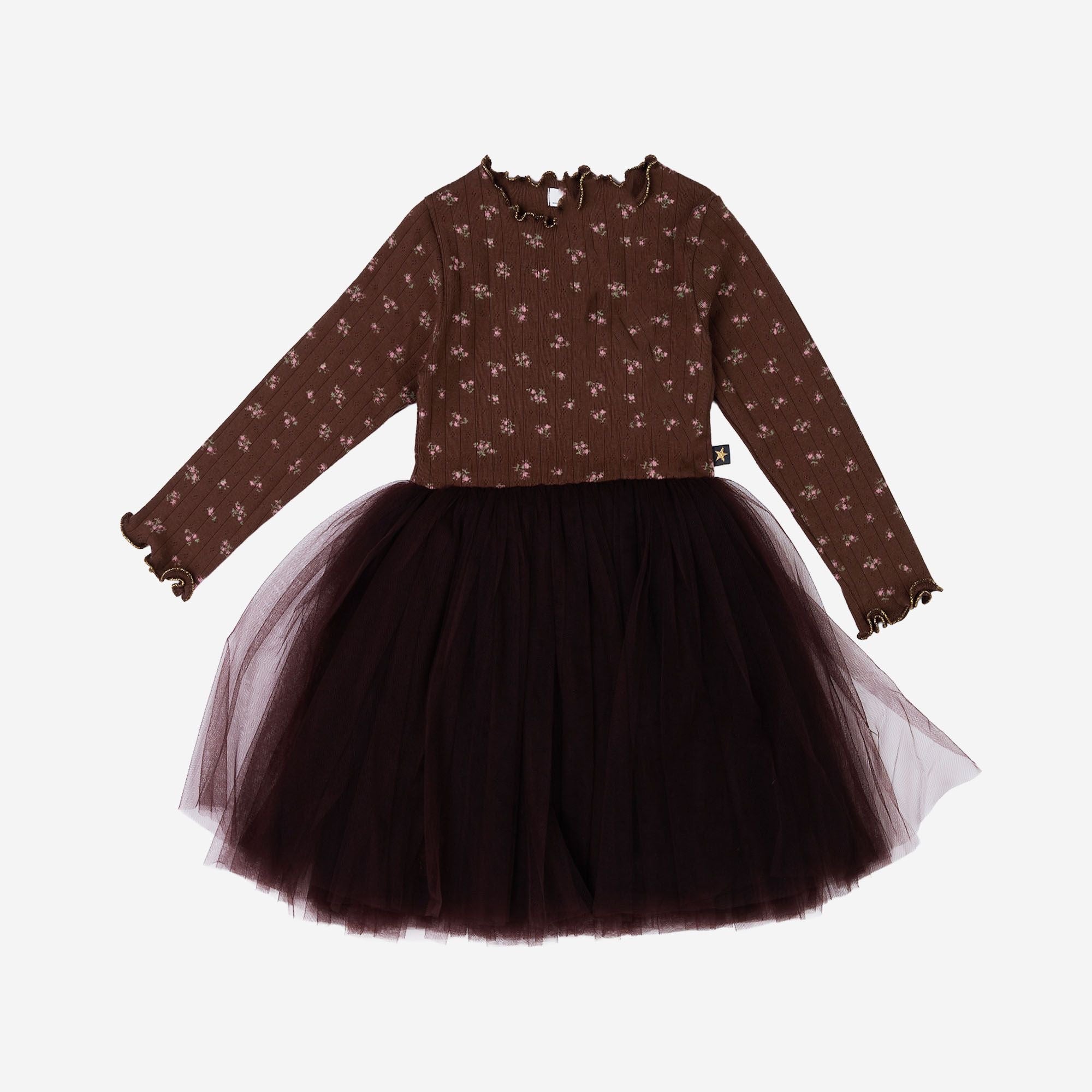 Petite Hailey Prom Flower Tutu, Brown