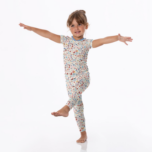 Kickee Pants Print Short Sleeve Pajama Set, Party USA