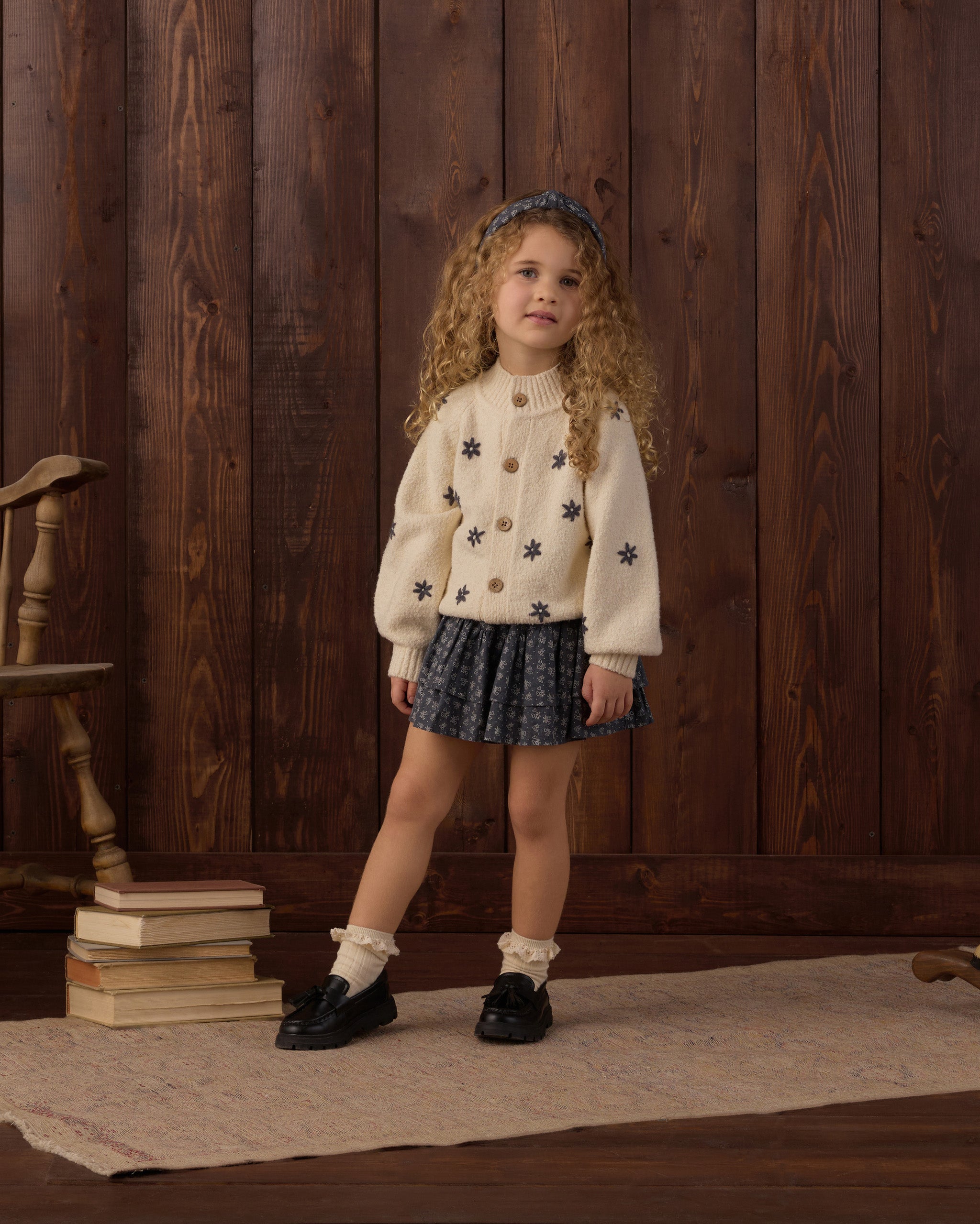 Rylee and Cru Tulip Cardigan, Midnight Daisy