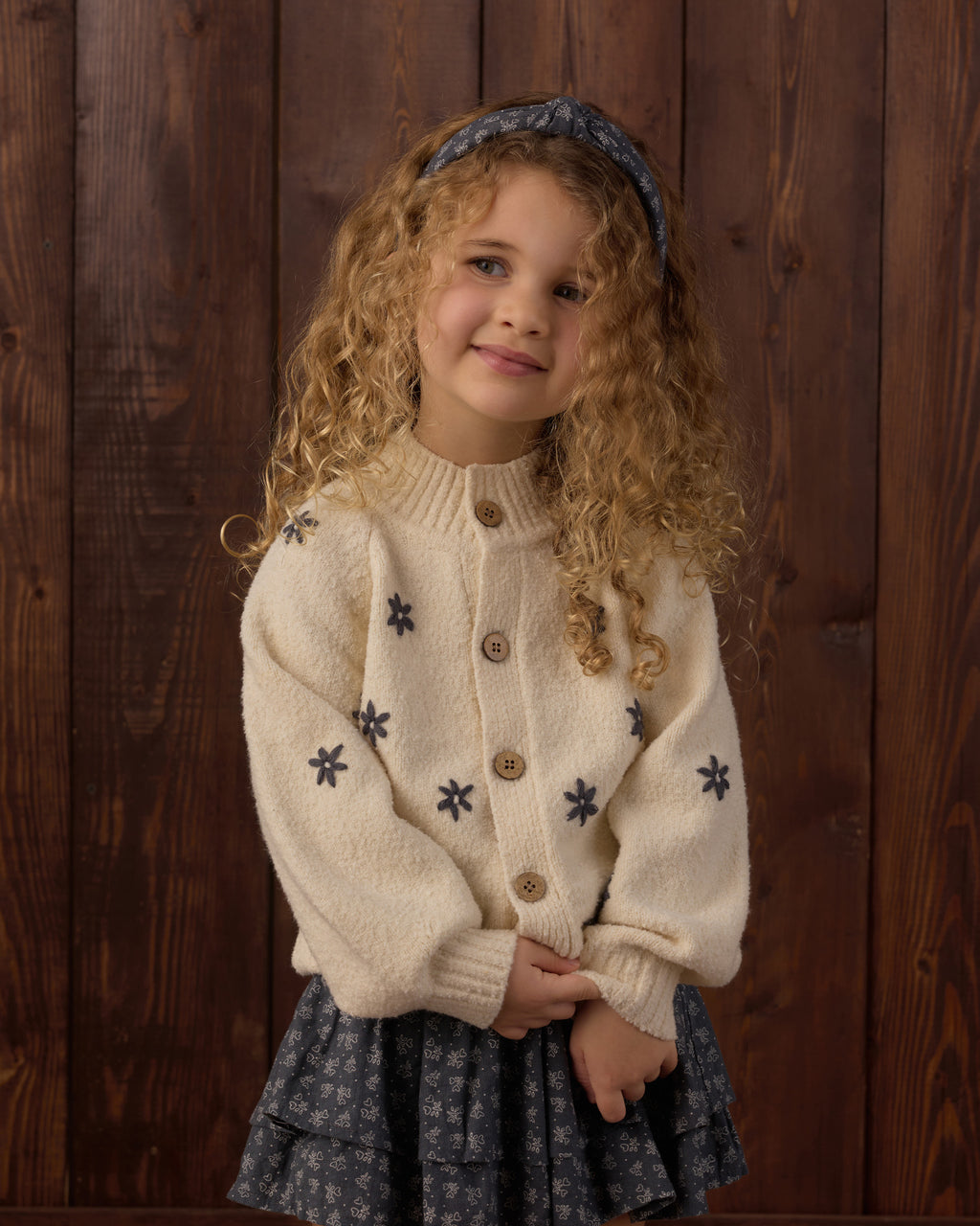 Rylee and Cru Tulip Cardigan, Midnight Daisy